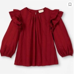 UNIVERSAL THREAD ruffle balloon sleeve peasant top NWT
